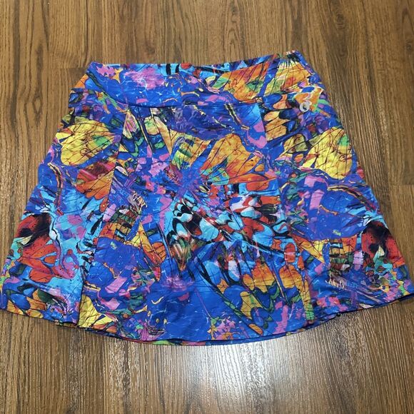 DONA JO Skort Women's XL (3) Lined Floral Paint Tennis Golf Pickleball Skirt - Picture 1 of 9